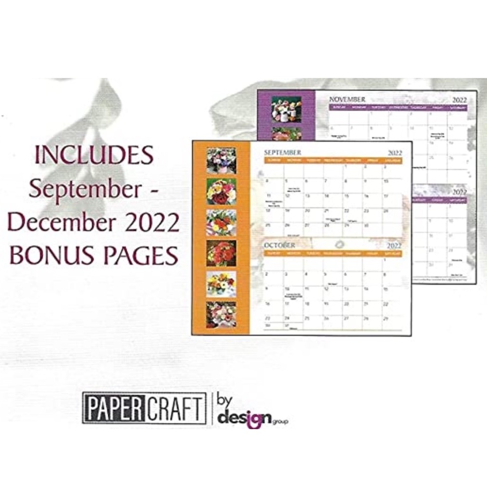 Calendar 2023 Flower Bouquets 16 Month Wall Calendar Gift 12 X 22 inches - Picture 4 of 9